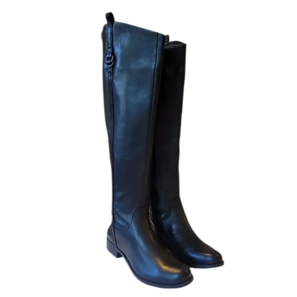 Gianni Bini Jayceson Black Leather Riding Boots Size 5.5 M